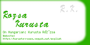 rozsa kurusta business card